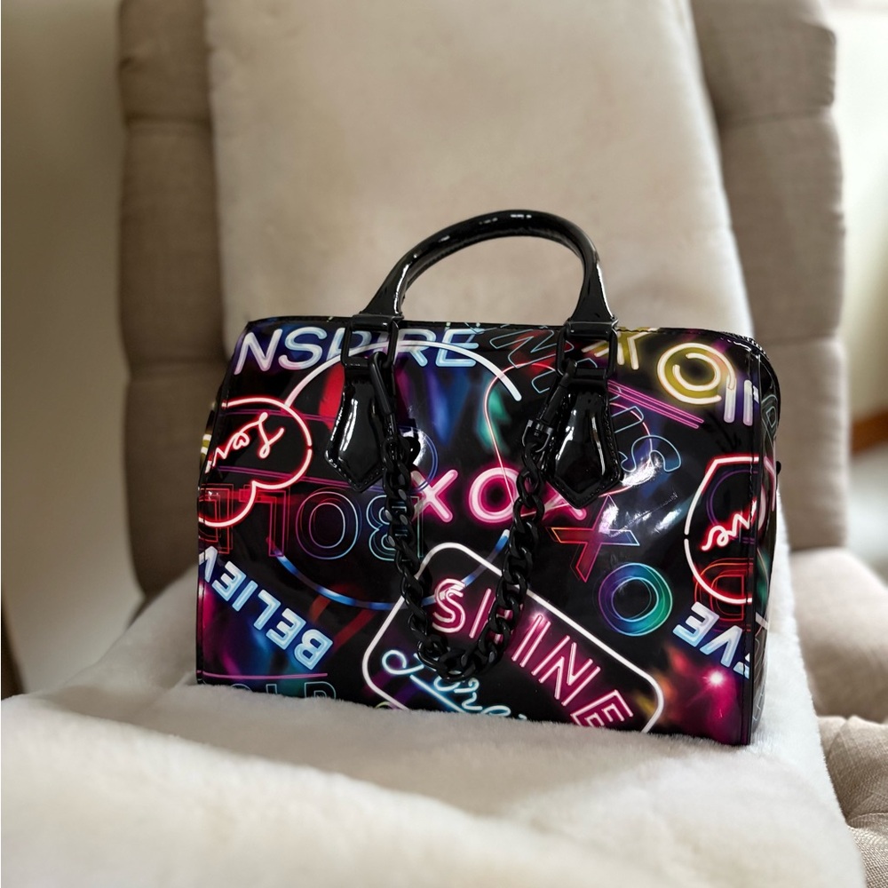 Aldo Black Bag with Neon Accents